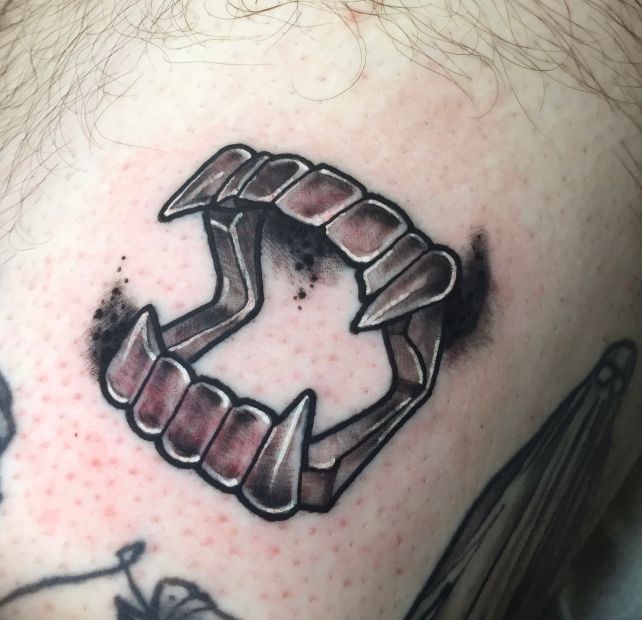 Tony Talbert on Instagram Some vampire teeth in the elbow ditch for  lerxerr to wear So much fun Thanks for letting me make this for you     lineageneedles